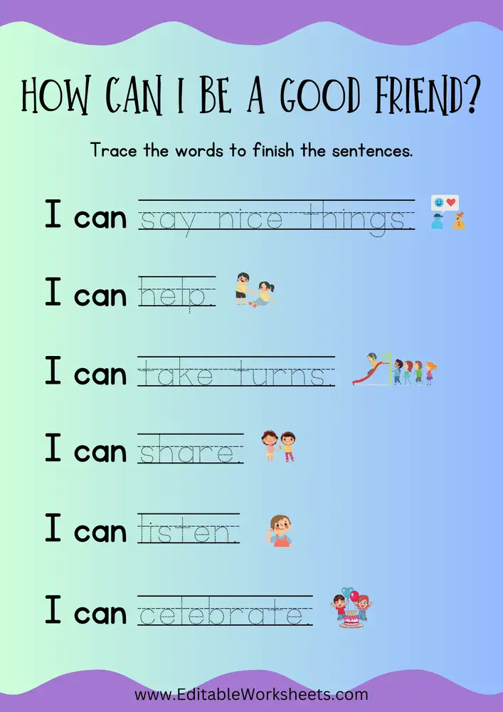 Free Printable Social Skills Worksheets 08