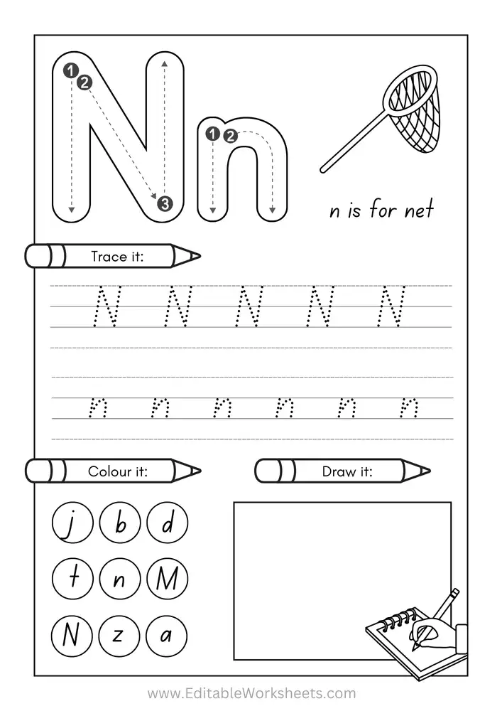 Kindergarten Alphabet Worksheets Free Printables A to Z 14