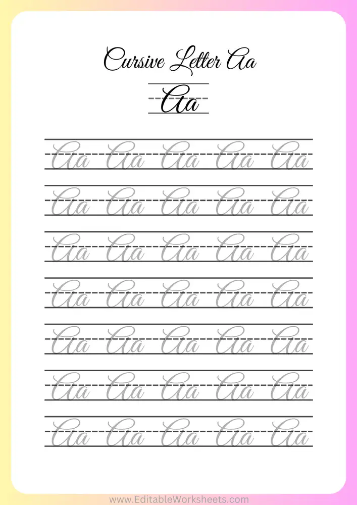 Cursive Writing Worksheets A to Z 01