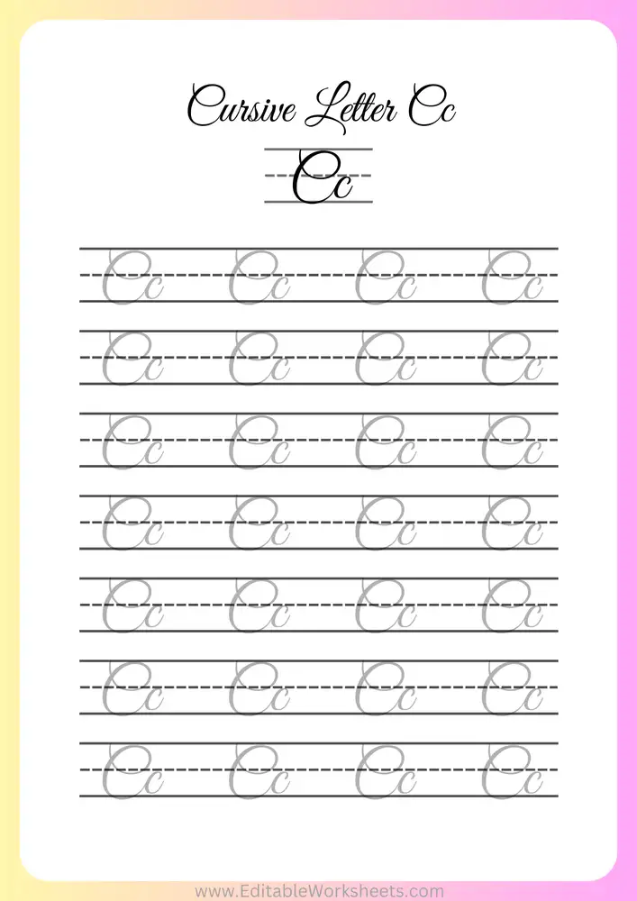 Cursive Writing Worksheets A to Z 03