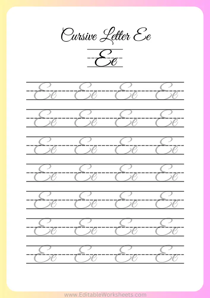 Cursive Writing Worksheets A to Z 05