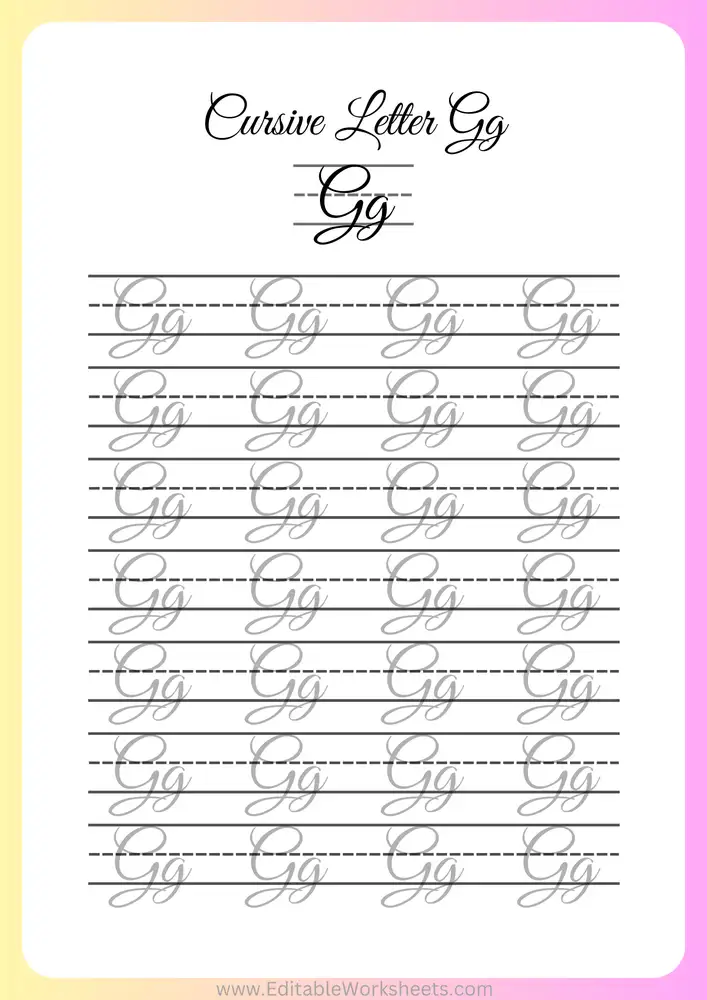 Cursive Writing Worksheets A to Z 07