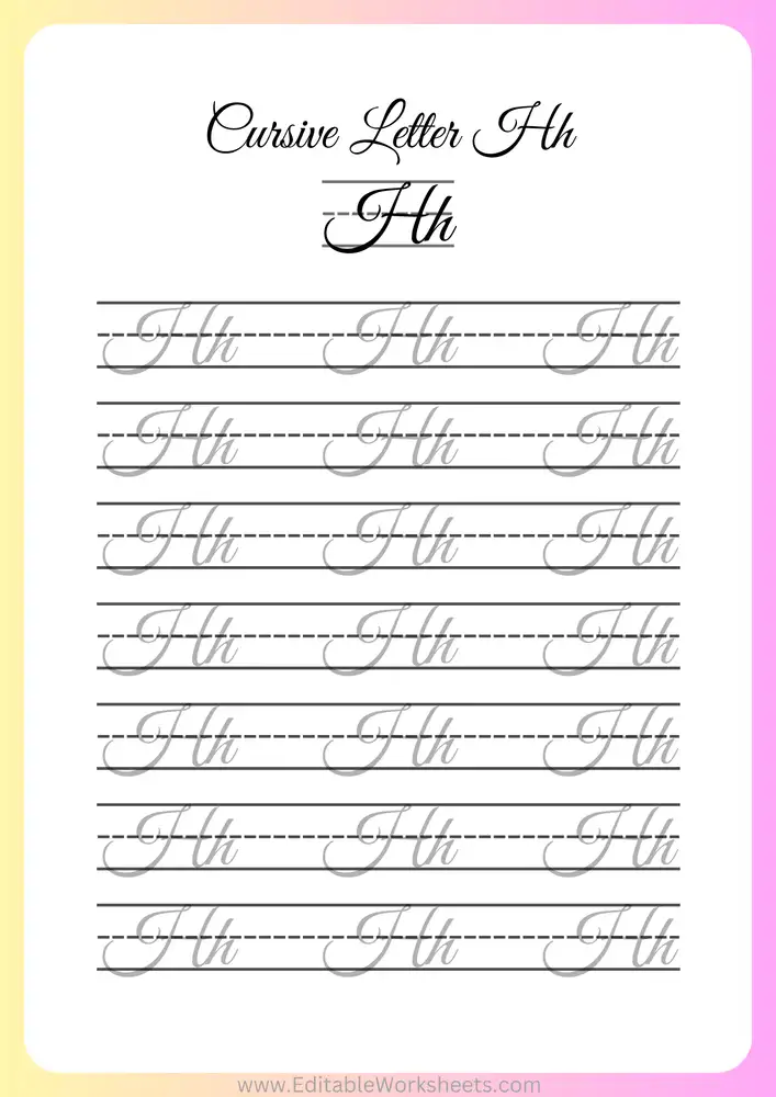 Cursive Writing Worksheets A to Z 08