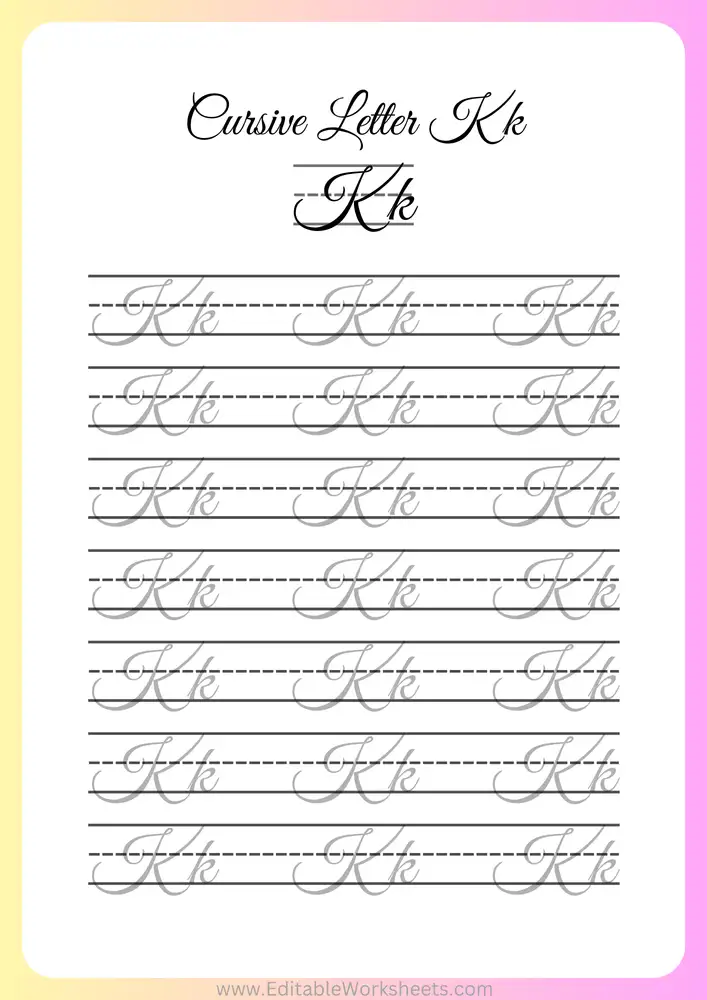 Cursive Writing Worksheets A to Z 11