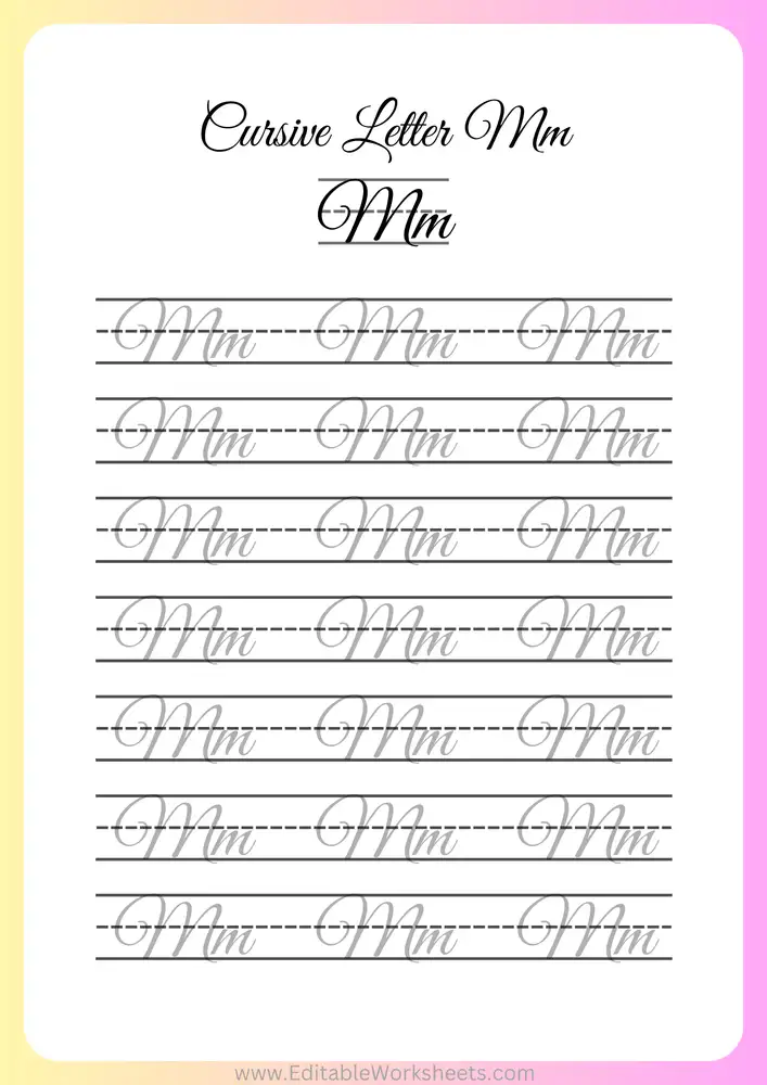 Cursive Writing Worksheets A to Z 13