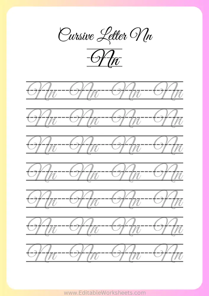 Cursive Writing Worksheets A to Z 14