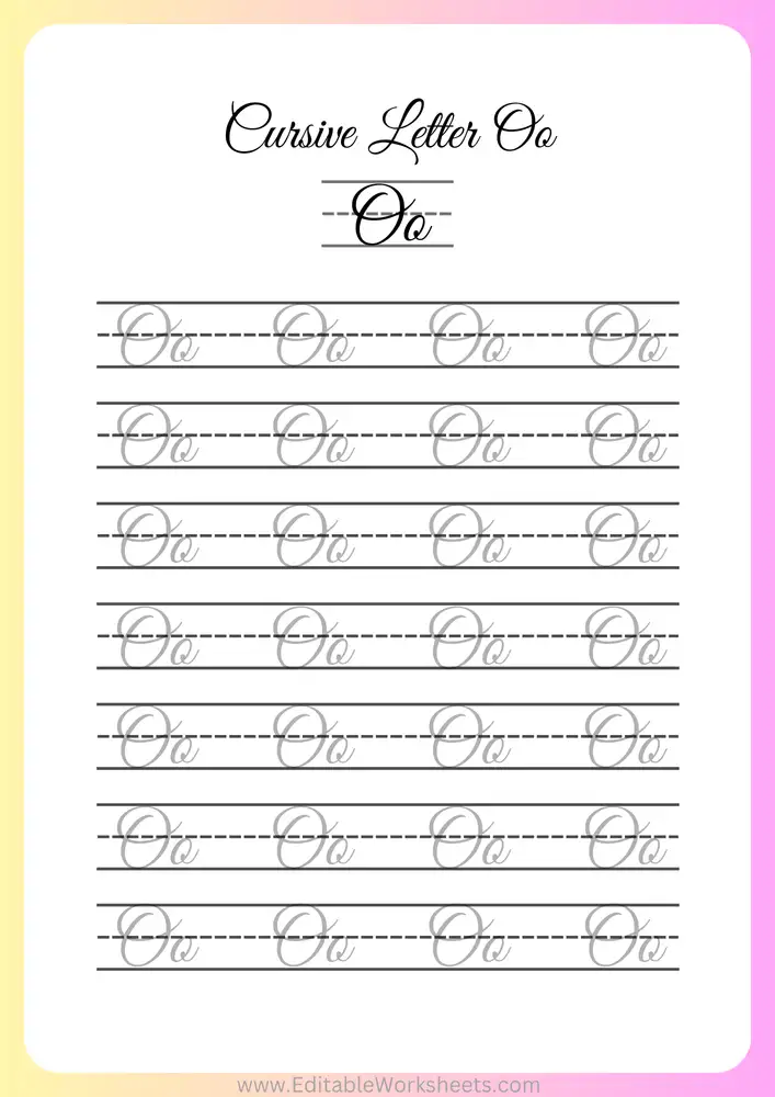 Cursive Writing Worksheets A to Z 15