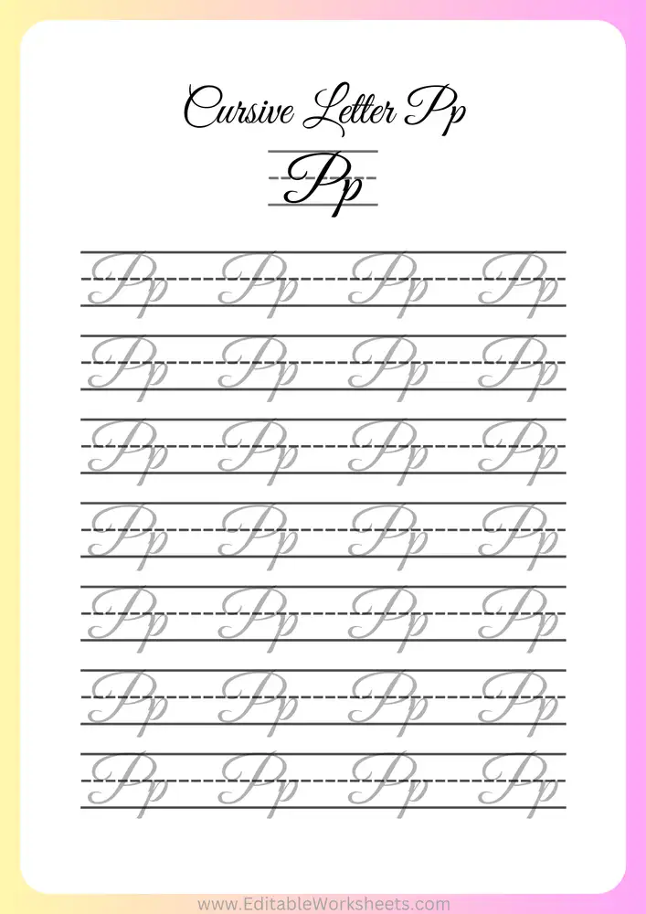 Cursive Writing Worksheets A to Z 16