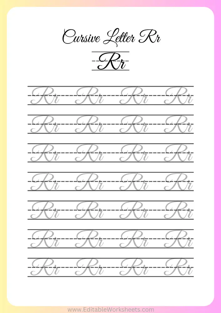 Cursive Writing Worksheets A to Z 18