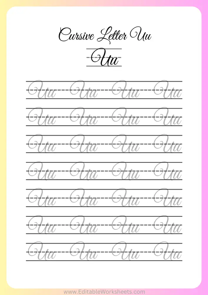 Cursive Writing Worksheets A to Z 21