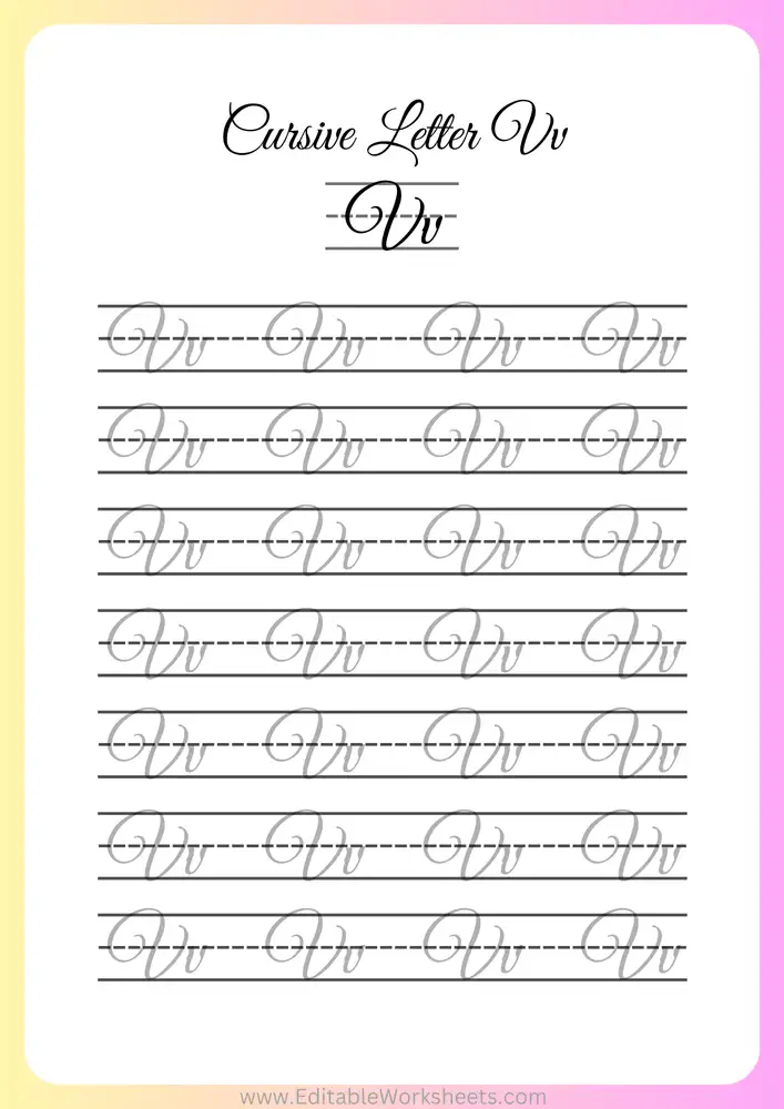 Cursive Writing Worksheets A to Z 22