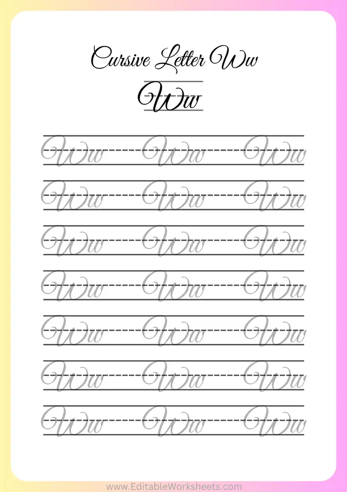 Cursive Writing Worksheets A to Z 23