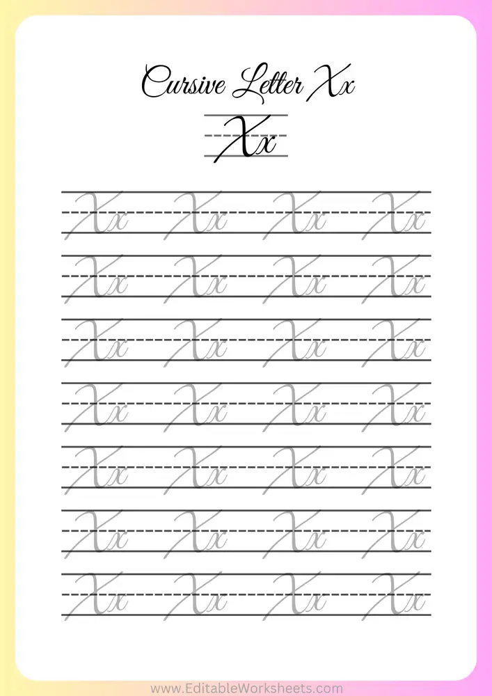 Cursive Writing Worksheets A to Z 24