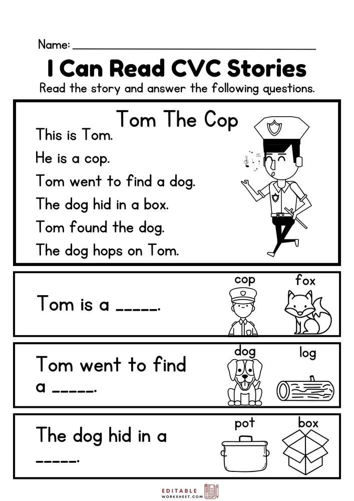 Editable English Worksheets for Kindergarten 02