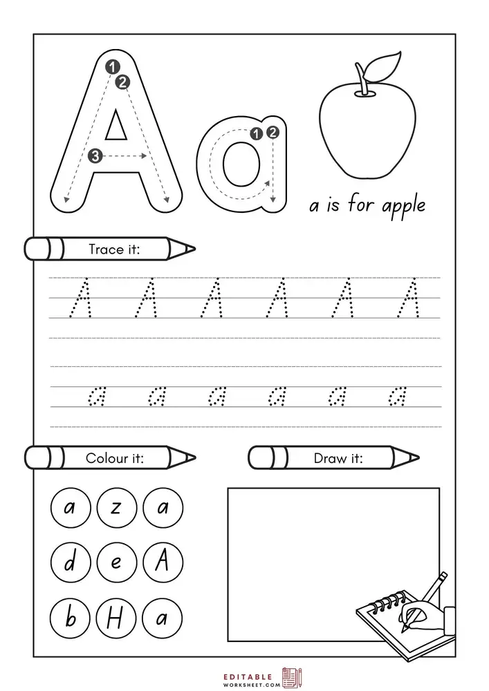 Editable English Worksheets for Kindergarten 06