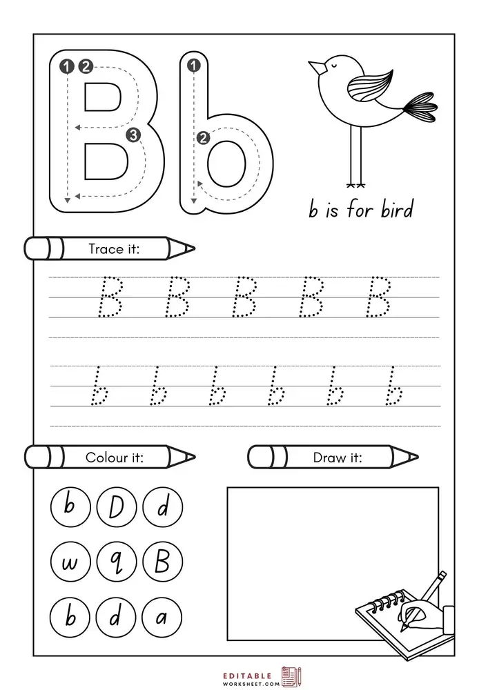 Editable English Worksheets for Kindergarten 08