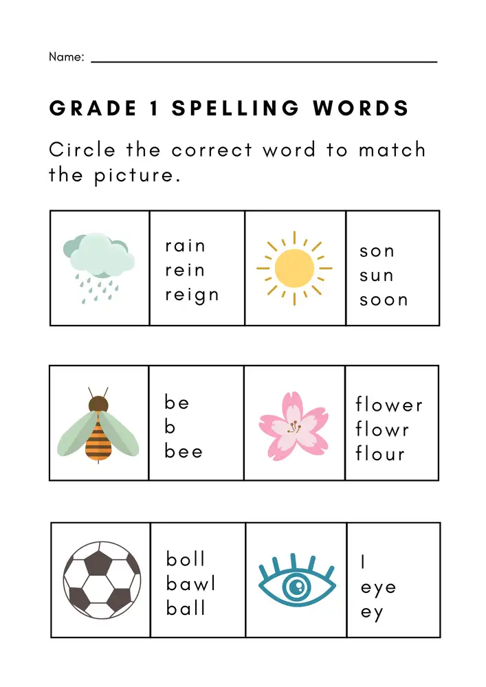 Editable Spelling Worksheets 01