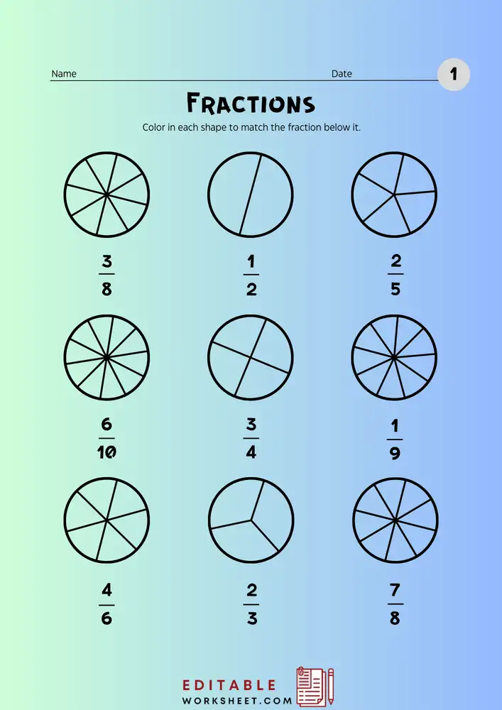 Fraction Worksheets with Answers PDF 01