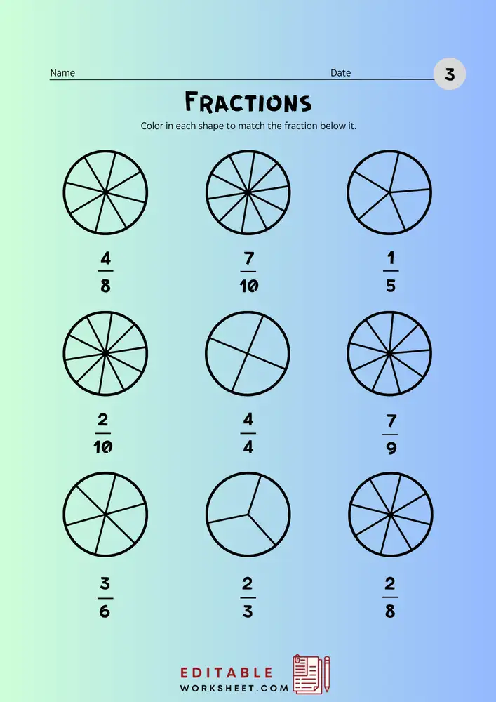 Fraction Worksheets with Answers PDF 03