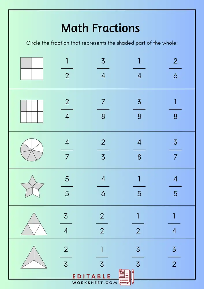 Fraction Worksheets with Answers PDF 04