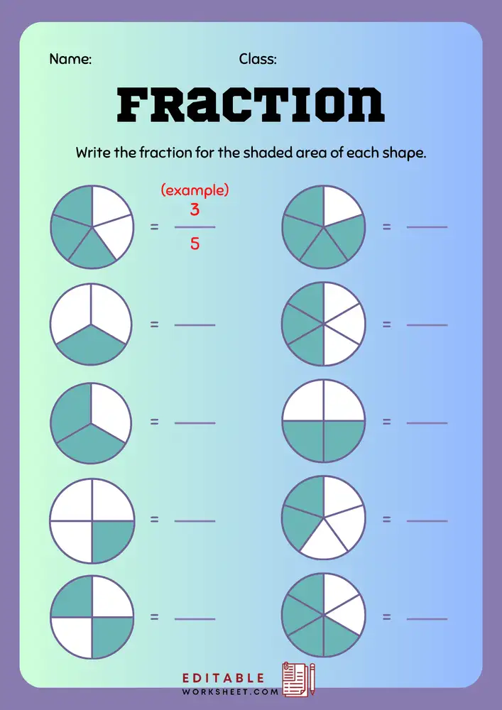 Fraction Worksheets with Answers PDF 12