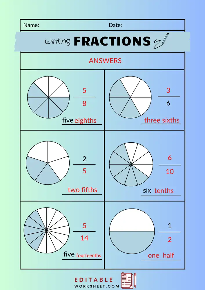 Fraction Worksheets with Answers PDF 15