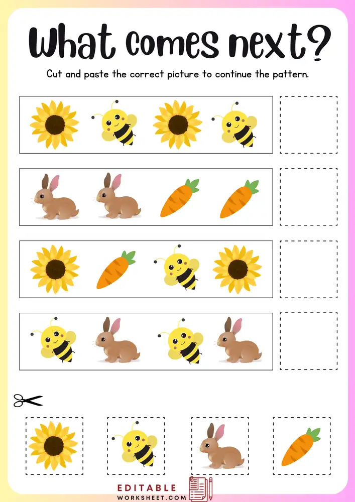 Free Printable Pattern Worksheets PDF 01