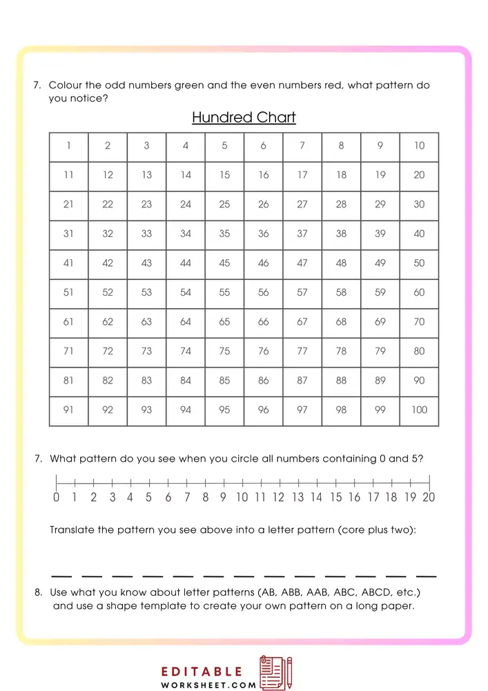 Free Printable Pattern Worksheets PDF 05