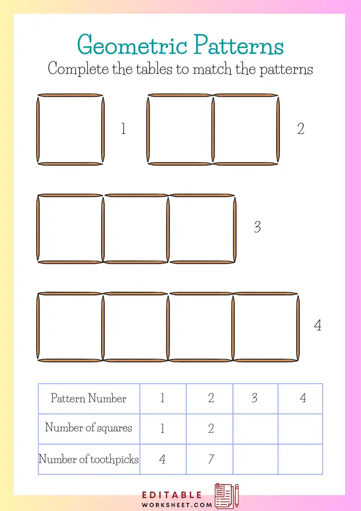 Free Printable Pattern Worksheets PDF 07