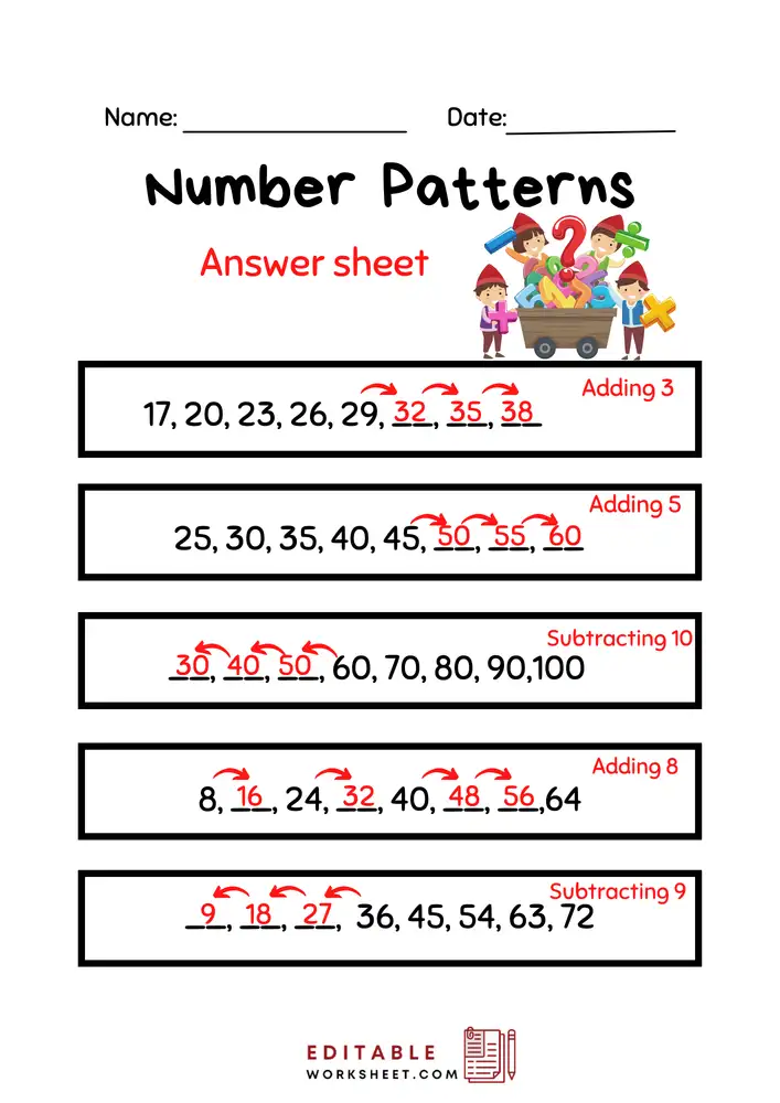 Free Printable Pattern Worksheets PDF 12