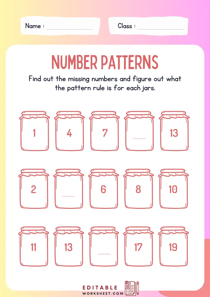 Free Printable Pattern Worksheets PDF 13