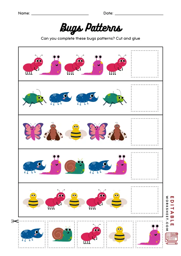 Free Printable Pattern Worksheets PDF 14