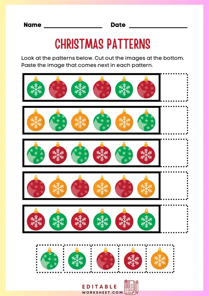 Free Printable Pattern Worksheets PDF 17