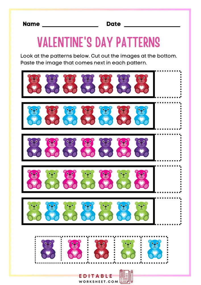 Free Printable Pattern Worksheets PDF 18