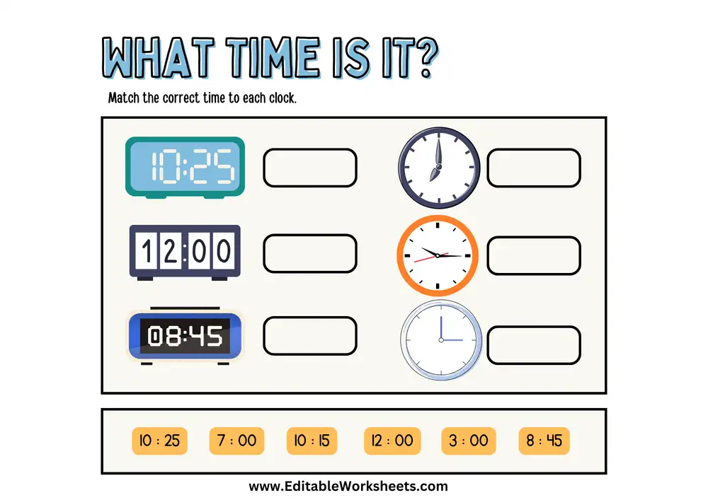 Free Printable Telling Time Worksheets 05