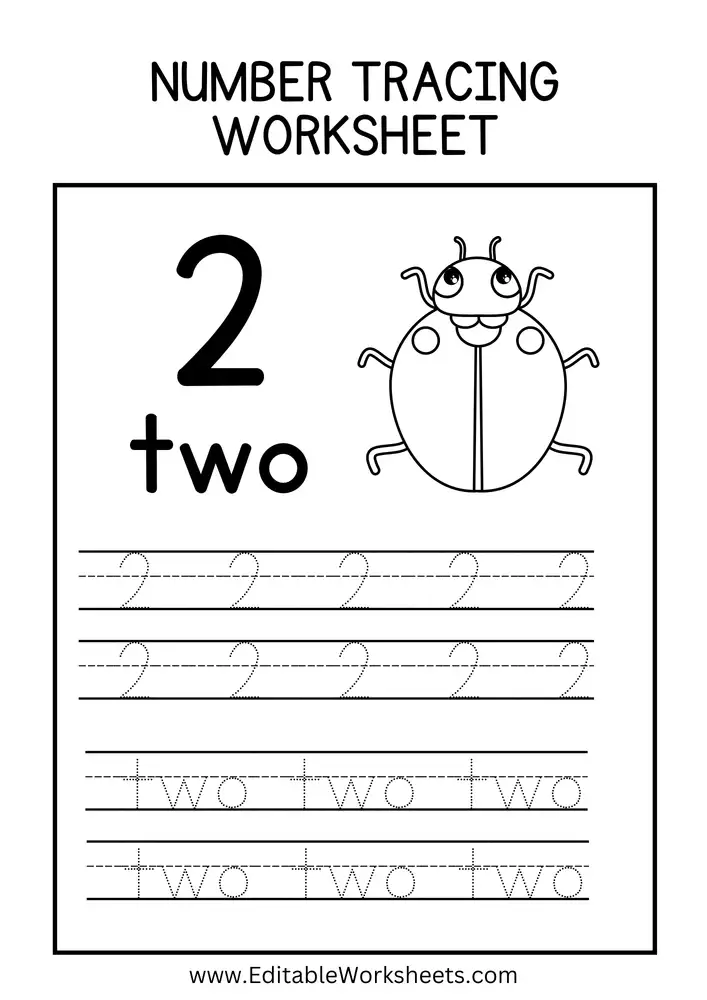 Number Tracing Worksheets PDF Free Download 02