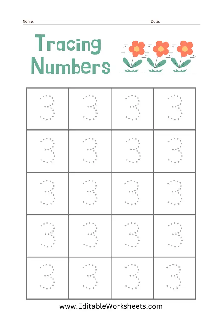 Number Tracing Worksheets PDF Free Download 14