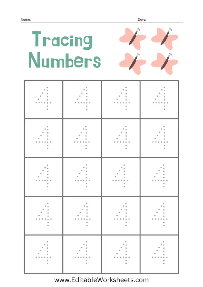 Number Tracing Worksheets PDF Free Download 15