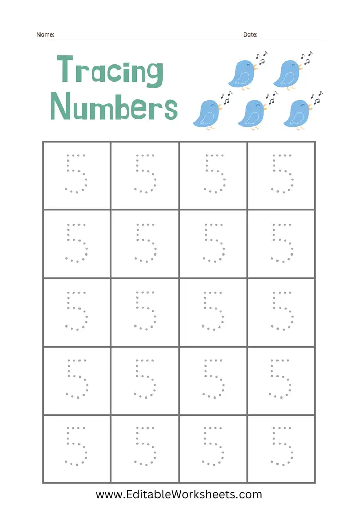 Number Tracing Worksheets PDF Free Download 16