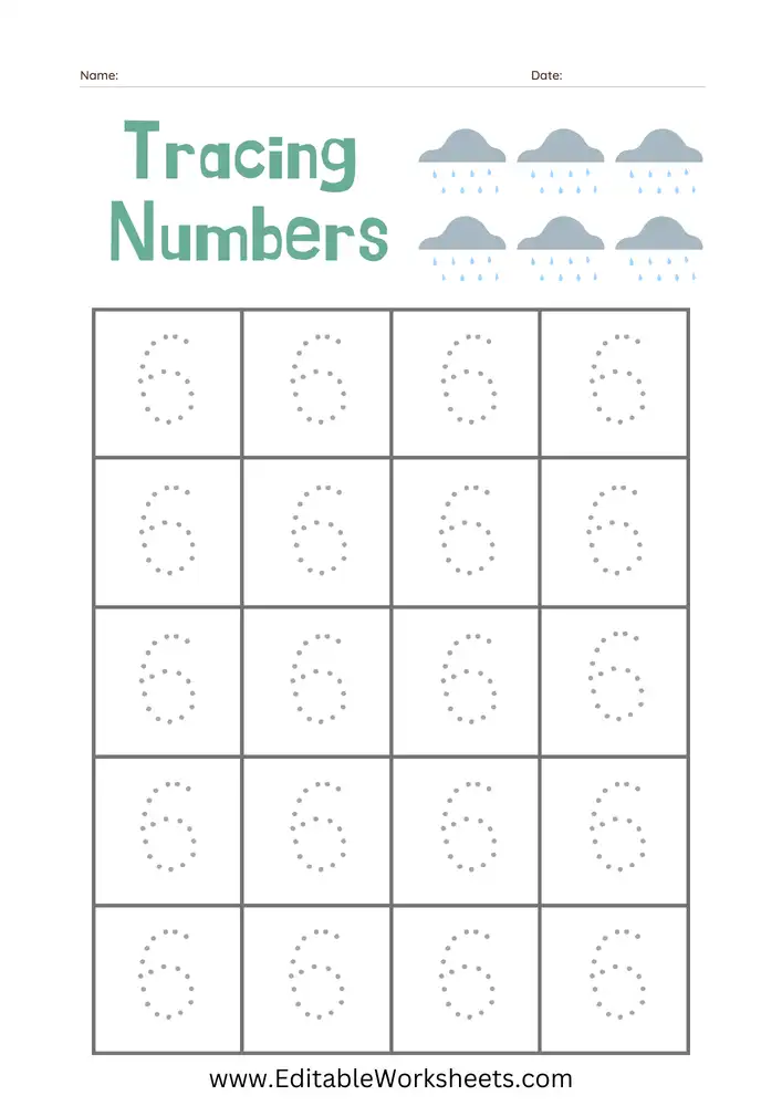 Number Tracing Worksheets PDF Free Download 17