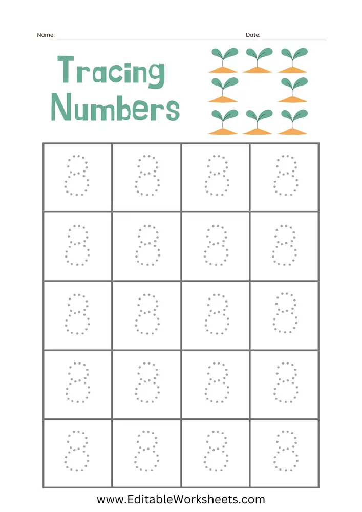 Number Tracing Worksheets PDF Free Download 19