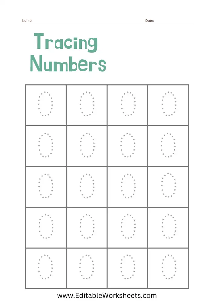 Number Tracing Worksheets PDF Free Download 21