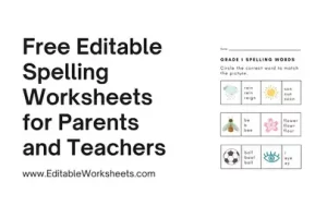 Editable Spelling Worksheets Visual Presentation