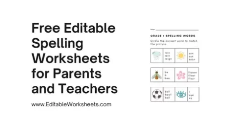 Editable Spelling Worksheets Visual Presentation