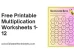 Free Printable Multiplication Worksheets 1 12 01