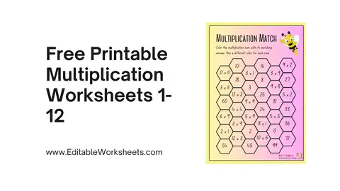 Free Printable Multiplication Worksheets 1 12 01