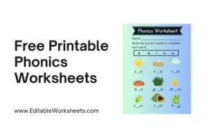 Free Printable Phonics Worksheets Visual Presentation