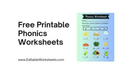 Free Printable Phonics Worksheets Visual Presentation