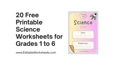 Free Printable Science Worksheets for Grades 1 to 6