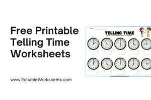 Free Printable Telling Time Worksheets Visual Presentation